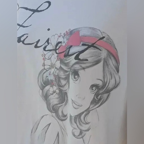 2X Disney Parks Exclusive Snow White Fairest Peplum Ruffled Sleeves T Shirt Top - Picture 5 of 5